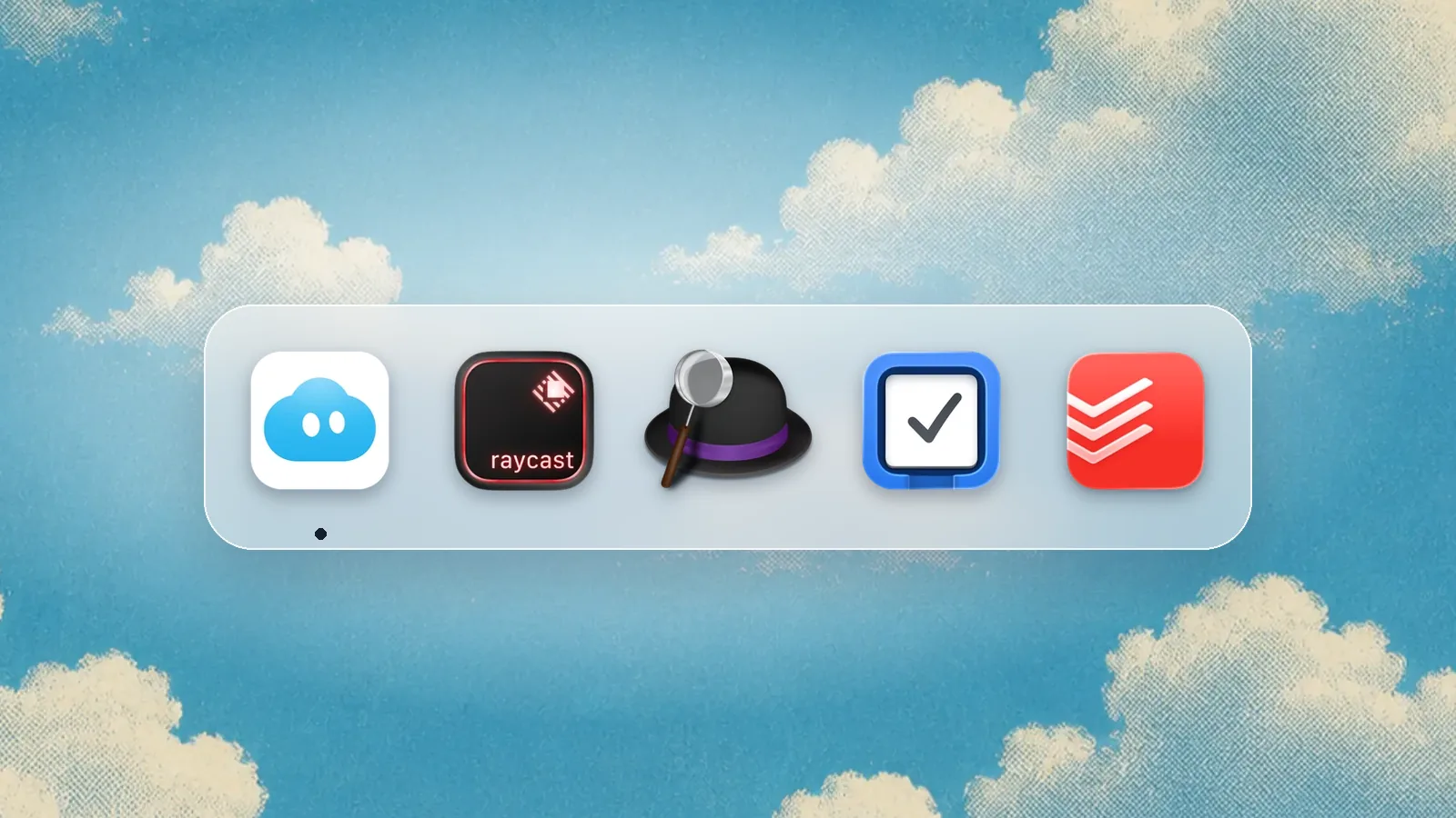 App icons of Nudge, Raycast, Alfred, Things 3, Todoist